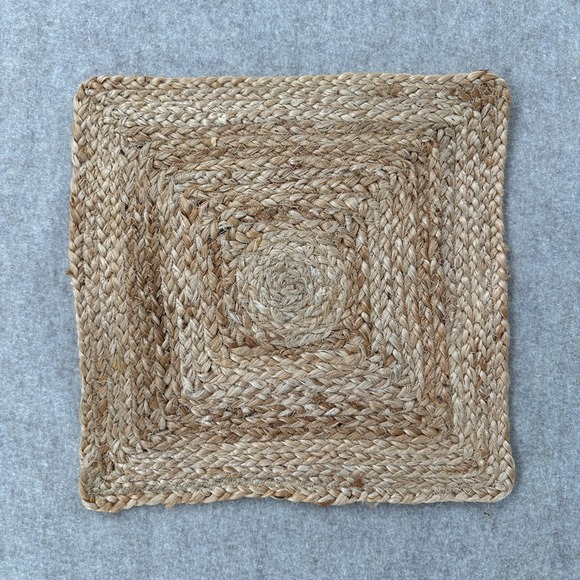 Jute Hand Braided‎ Placemats Set of 8 Artistic Square Tablemats  13" Farmhouse - Picture 1 of 5